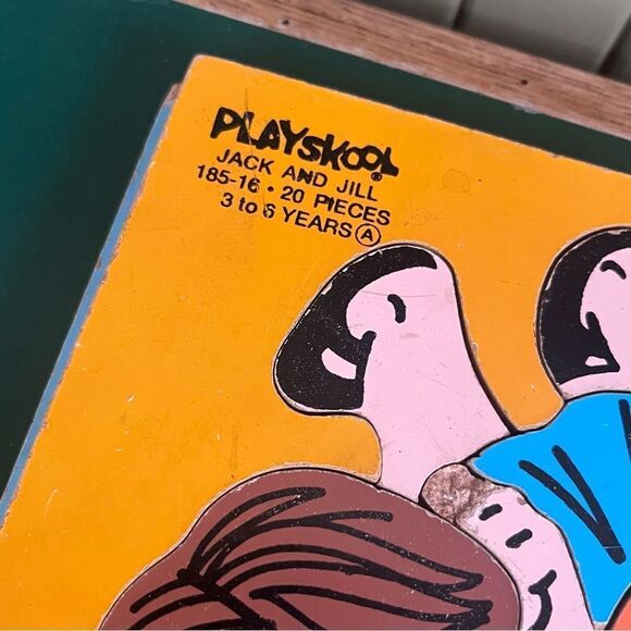 Vintage Playskool Wood Puzzle Nursery Rhymes Jack Jill Three Bears Humpty Dumpty - Picture 3 of 11